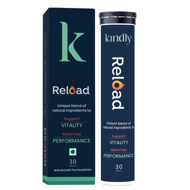 Kindly Health: Ashwagandha Reload | Stamina Booster For Men Ayurvedic Ingredients 100% Natural | B12 Ginkgo Biloba and Muira Puama | Extra Strength and Energy | 30 Tablets, Pack of 1