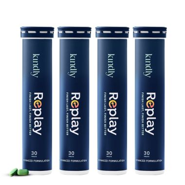 Kindly Health: Replay Testo Supplements |Ginkgo Biloba For Men Ayurvedic 100% Natural | Niacinamide | Muira Puama& Momordica | Charge up your performance | 120 Tablets, Pack of 4
