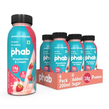 Phab: Protein Milkshake Strawberries & Cream - Pack of 6 x 200ml