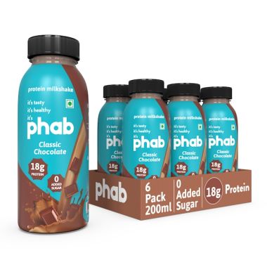 Phab: Protein Milkshake Classic Chocolate - Pack of 6 x 200ml