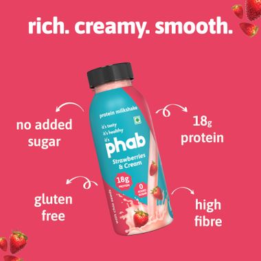 Phab: Protein Milkshake Strawberries & Cream - Pack of 6 x 200ml