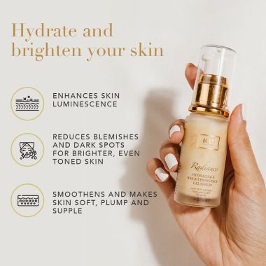 RAS Luxury Oils: Radiance 24K Gold Brightening & Hydrating Face Gel Serum - 30ml
