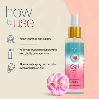 SETU: Rose Water Combo Packs 2 | Rose Water Hydrating, Soothing, Refreshing - 100 gm & Sleep: Restore, Melatonin 5mg - 30 Strips, Relaxation & Sleep, Mint Flavour