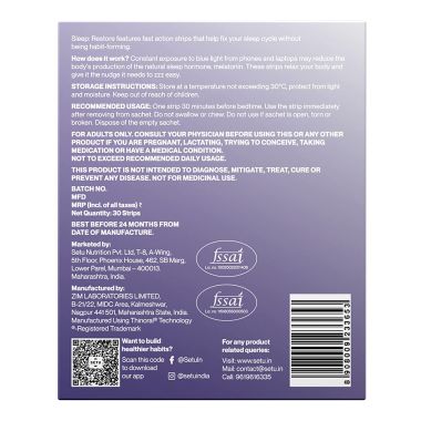 SETU: Melatonin 5mg - 30 Orally Dissolving Strips (Pack of 4) + Eye Mask | Promotes Relaxation & Sleep, Helps Improve Sleep Quality, Eases Jet Lag Strain, Non-Habit Forming | Mint Flavour