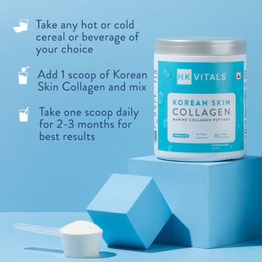 HK Vitals: Pure Korean Skin Marine Collagen Powder - Type 1 Collagen Supplement for Women & Men, Promotes Healthy Skin, Hair & Nails (Unflavoured, 200 g)