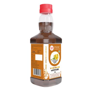 Indic Wisdom: Wood Pressed Mustard Oil 200 ml (Cold Pressed Mustard Oil - Extracted on Wooden Churner)