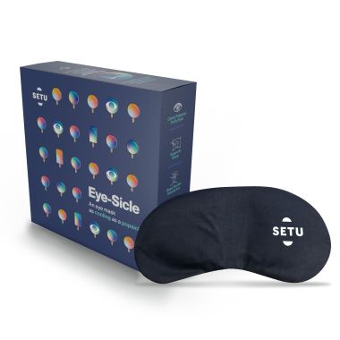 SETU: Eye Mask (Color - Black) - Pack of 1 | Super soft Adjustable Sleep Mask and Blind Fold | (Use with melatonin) For Sleeping, Travelling, Relaxation, Blind Fold