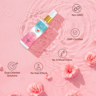 SETU: Rose Water & Collagen Combo Pack | Rose Water Hydrating, Refreshing, 100 gm & Skin Youthful Marine Collagen Powder with N-Acetylglucosamine, Vit C, Zinc & Biotin, Peach Mango Flavour
