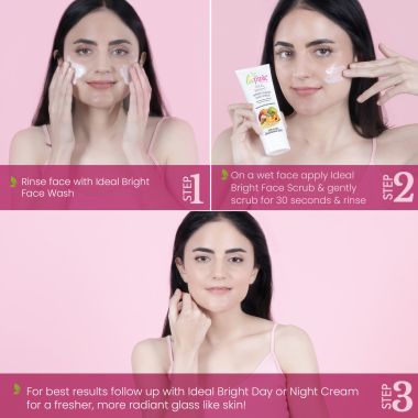 La Pink: Ideal Bright Face Scrub | 100% Microplastic Free Formula | For Glass like Brightened skin, Evens Skin Tone for All Skin Types | 100g
