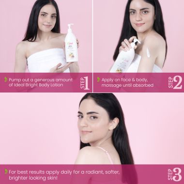 La Pink: Ideal Bright Body Lotion | 100% Microplastic Free Formula | For Glass like Brightened skin, Non Greasy Moisturiser For Dry Skin For All Skin Types | 450ml