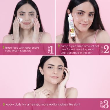 La Pink: Ideal Bright Day Cream | 100% Microplastic Free Formula | For Glass like Brightened skin, SPF15, Evens Skin Tone, All Skin Types | 50g