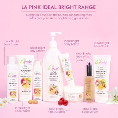 La Pink: Ideal Bright Face Scrub | 100% Microplastic Free Formula | For Glass like Brightened skin, Evens Skin Tone for All Skin Types | 100g