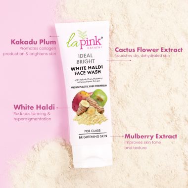 La Pink: Ideal Bright Face Wash | 100% Microplastic Free Formula | For Glass like Brightened skin, Evens Skin Tone for All Skin Types | 100ml