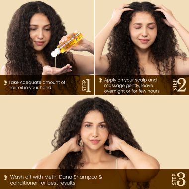 La Pink: Methi Dana 8-in-1 Hair Oil for Hair Fall Control | 100% Microplastic Free Formula | Suitable for All Hair Types | 150ml