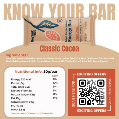 Beyond Food: Meal Replacement Energy Bar - Classic Cocoa (Pack of 6)