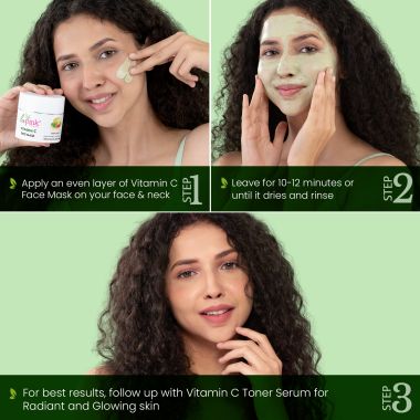 La Pink: Vitamin C White Haldi Face Mask for Glowing Radiant Skin | 100% Microplastic Free Formula | Suitable for All Skin Types | 100gm