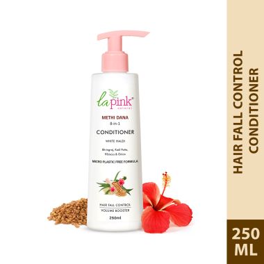 La Pink: Methi Dana 8-in-1 Conditioner for Hair Fall Control | 100% Microplastic Free Formula | Suitable for All Hair Types | 250ml