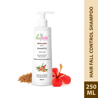La Pink: Methi Dana 8-in-1 Shampoo for Hair Fall Control | 100% Microplastic Free Formula | Suitable for All Hair Types | 250ml