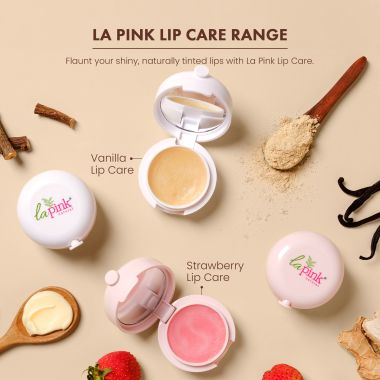 La Pink: Strawberry Lip Care with White Haldi for Shiny & Natural Tint | 100% Microplastic Free Formulation | Suitable for All Skin Types | 15 gms