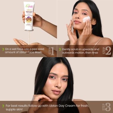 La Pink: Ubtan White Haldi Face Wash with 100% Microplastic Free Formula for Blemish, Pigmentation, Dark Spot & Tan Removal | All Skin Types | 100ml