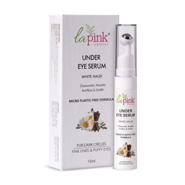 La Pink: Young Forever Under Eye Serum with White Haldi for Dark Circles and Puffy Eyes | 100% Microplastic Free Formulation | Suitable for All Skin Types | 15 ML