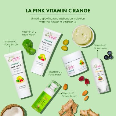 La Pink: Vitamin C Sunscreen SPF 50 with White Haldi for UVA & UVB Protection and Hydration & Mouisturization