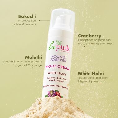 La Pink: Young Forever Night Cream with 100% Microplastic Free Formula , Reduces Fine Lines, Pigmentation, Dark Spots & Scars For All Skin Types | 50g
