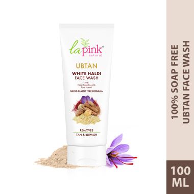 La Pink: Ubtan White Haldi Face Wash with 100% Microplastic Free Formula for Blemish, Pigmentation, Dark Spot & Tan Removal | All Skin Types | 100ml