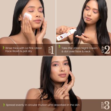 La Pink: Ubtan White Haldi Night Cream with 100% Microplastic Free Formula for Blemish, Pigmentation, Dark Spot & Tan Removal | All Skin Type | 50g