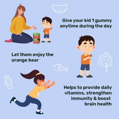 What's Up Wellness: Multivitamin Gummies for Kids with DHA, Vitamins and Zinc, Healthy Gummy for Daily Nutrition - Pack of 2 (30 gummies each)