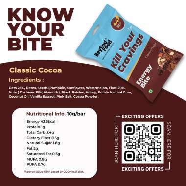 Beyond Food: Energy Bites - Classic Cocoa (Pack of 25)