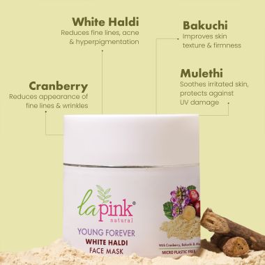 La Pink: Young Forever Face Pack with 100% Microplastic Free Formula , Reduces Fine Lines, Pigmentation, Dark Spots & Scars For All Skin Types | 100gm