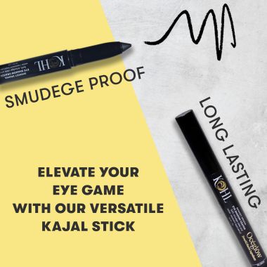 Oceglow: Smoky Drama black Kajal Pencil for Women | 24Hr Long-Lasting Kajal Pencil