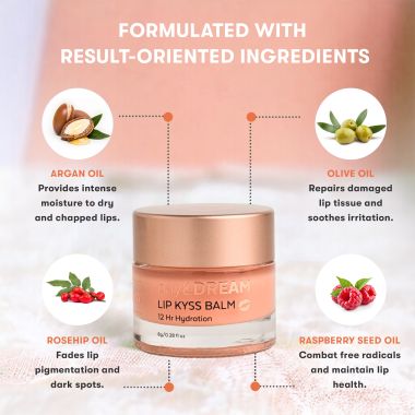 Oceglow: Super 12-Hour Hydration Lip Mask with Rosehip & Raspberry Oil | For Naturally Glowing Lips, Fades Lip Pigmentation
