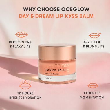 Oceglow: Super 12-Hour Hydration Lip Mask with Rosehip & Raspberry Oil | For Naturally Glowing Lips, Fades Lip Pigmentation