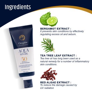 Oceglow: SPF 50 PA+++ Sunscreen Gel for Women & Men With Salicylic Acid For Oily, Sensitive & Acne Prone Skin