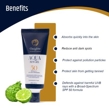 Oceglow: SPF 50 PA+++ Sunscreen Gel for Women & Men With Salicylic Acid For Oily, Sensitive & Acne Prone Skin