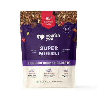 Nourish You: Organic Super Muesli - Belgian Dark Chocolate | 400g