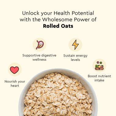Nourish You: Organic Jumbo Rolled Oats | 1kg Jar