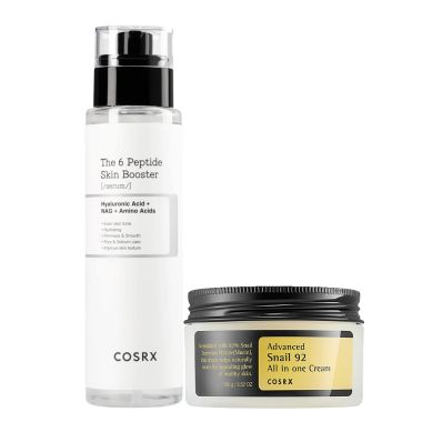 COSRX: Combo of the 6 peptide skin booster serum 150ml and advanced snail 92...