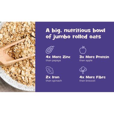 Nourish You: Organic Jumbo Rolled Oats | 1.2kg Jar
