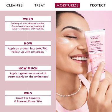 Conscious Chemist: Azicalm Face Cream With 10% Azelaic Acid For Redness Relief & Acne Treatment (50g)