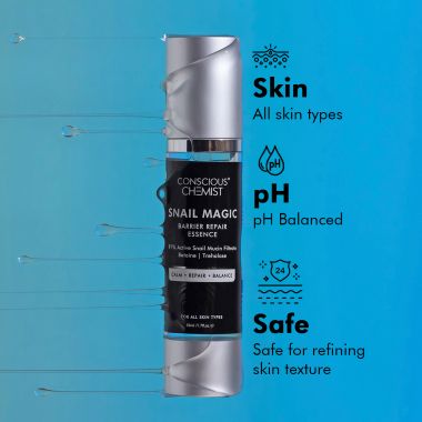 Conscious Chemist: Snail Magic Barrier Repair Face Serum &  Essence with 97% Active Snail Mucin Filtrate (100ml)