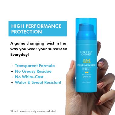 Conscious Chemist: Clear Shield Transparent Mattifying Sunscreen SPF30 PA++ UVA/UVB With Hyaluronic Acid (50g)
