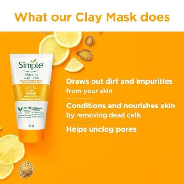 Simple: Simple Protect N Glow Vitamin C Brighten Clay Mask, 50g