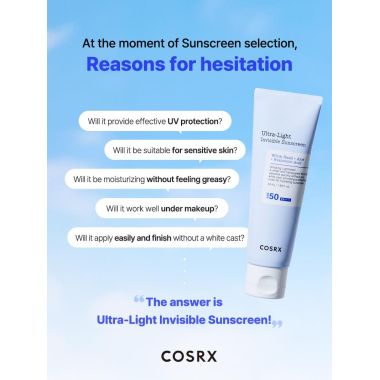 COSRX: Ultra-Light Invisible Sunscreen SPF50 PA++++