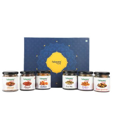 Fabeato: Premium Special Variety of 6 Flavoured Nuts Mixed Dry Fruits Gift Box