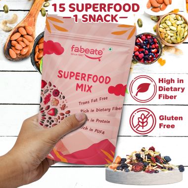 Fabeato: 15-In-1 Premium Super Food Mix, Nuts, Dry Fruits, Seeds and Berries - 200g