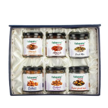 Fabeato: Premium Special Variety of 6 Flavoured Nuts Mixed Dry Fruits Gift Box