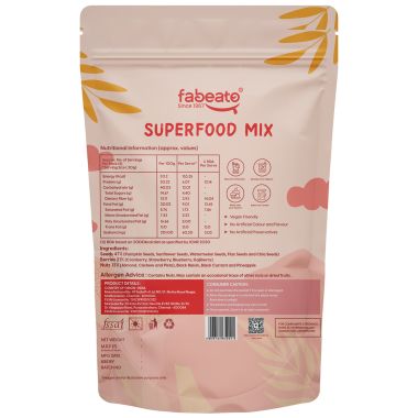 Fabeato: 15-In-1 Premium Super Food Mix, Nuts, Dry Fruits, Seeds and Berries - 200g